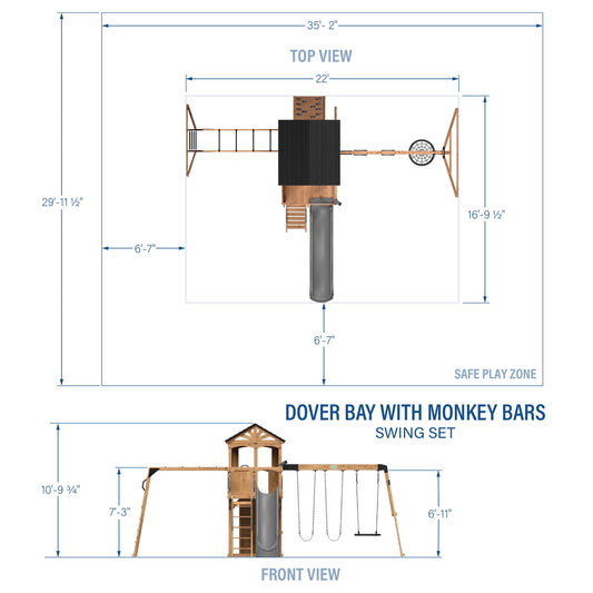 Dover Bay Swing Set with Monkey Bars